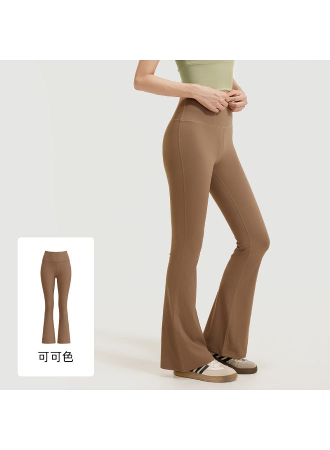 Juyitang New High Waist Yoga Trousers Flared Pants Nude Seamless Pilates Fitness Yoga Trousers - Image 1