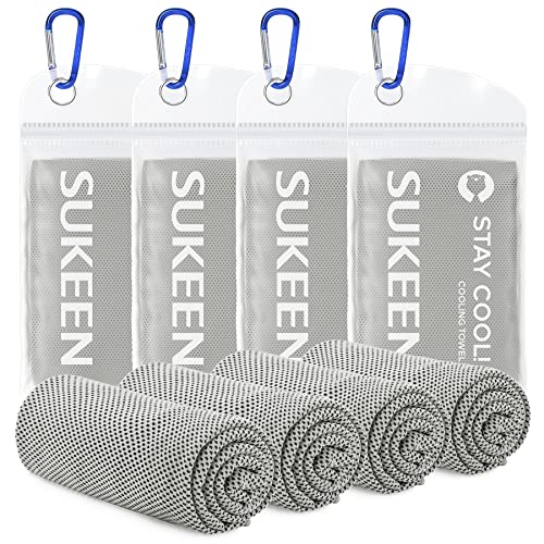 Sukeen 4Pack Cooling Towel 40x12Ice TowelSoft Breathable Chilly TowelMicrofiber Towel for YogaSportRunningGymWorkoutCampingFitnessWorkout More Activities - Image 1
