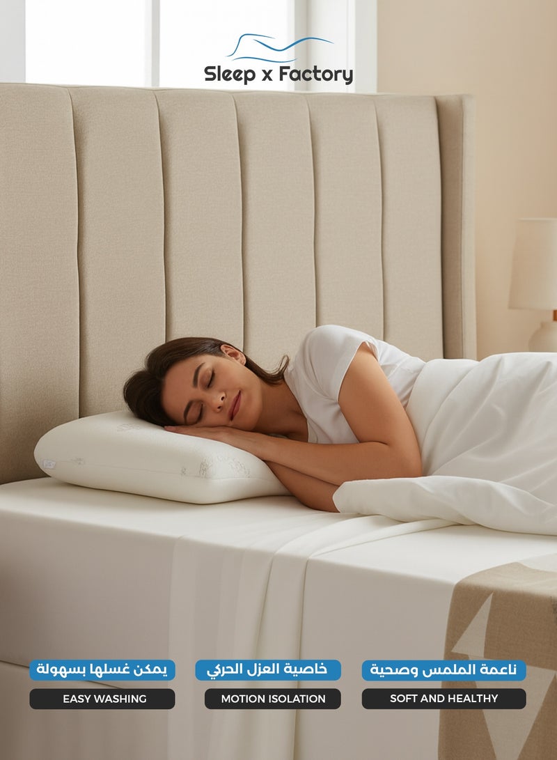 Sleep x Factory Bamboo Memory Foam Orthopedic Pillows – 2-Pack – Ergonomic Neck & Back Support - Image 3