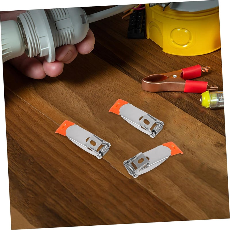 NUOBESTY كماشات تثبيت لمصابيح السقف من نوع Downlight، لون برتقالي، مصنوعة من الفولاذ المقاوم للصدأ، حجم 5.70X1.80X0.60 سم/2.24X0.71X0.24 بوصة - Image 4