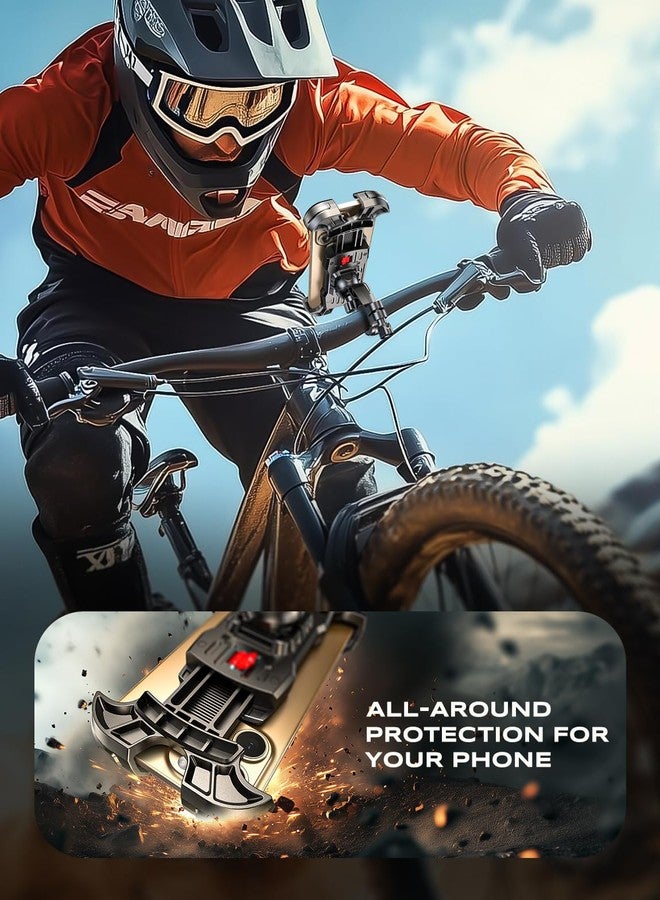 Zewdov Bike Phone Holder [Upgraded Reinforced Clamp], [1s Lock] Motorcycle Phone Mount, [360° Rotatable] Bike Phone Mount Compatible with iPhone 16 Pro Max/15/S25 Ultra, 4.7-6.9’’ Phones - Image 4