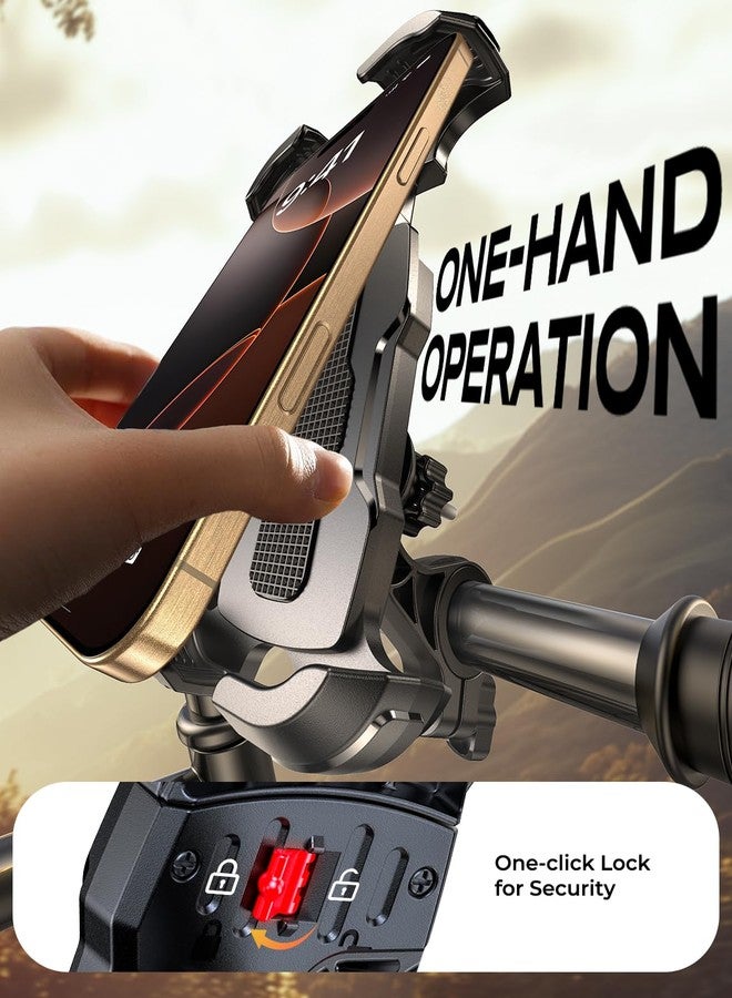 Zewdov Bike Phone Holder [Upgraded Reinforced Clamp], [1s Lock] Motorcycle Phone Mount, [360° Rotatable] Bike Phone Mount Compatible with iPhone 16 Pro Max/15/S25 Ultra, 4.7-6.9’’ Phones - Image 2