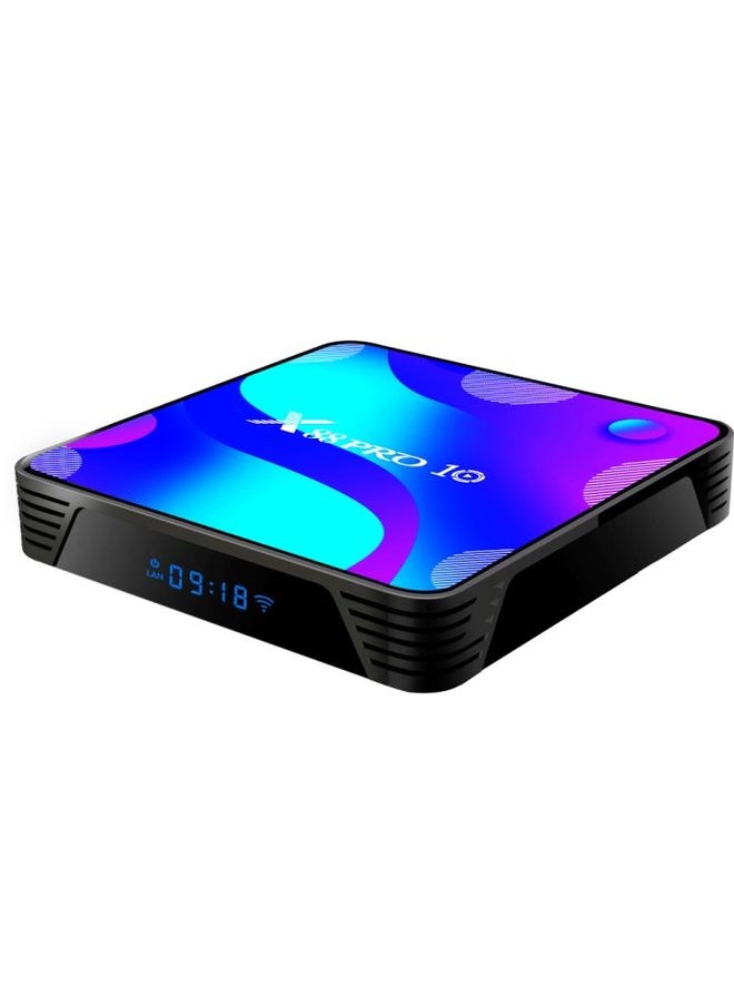 Generic - X88 Pro 10 4K Ultra HD Android TV Box with Remote Controller, Android 10.0, RK3318 Quad-Core 64bit Cortex-A53, 4GB+128GB, Support Bluetooth / Dual-Band WiFi / TF Card / USB / AV / Ethernet(US Plug) - Image 1