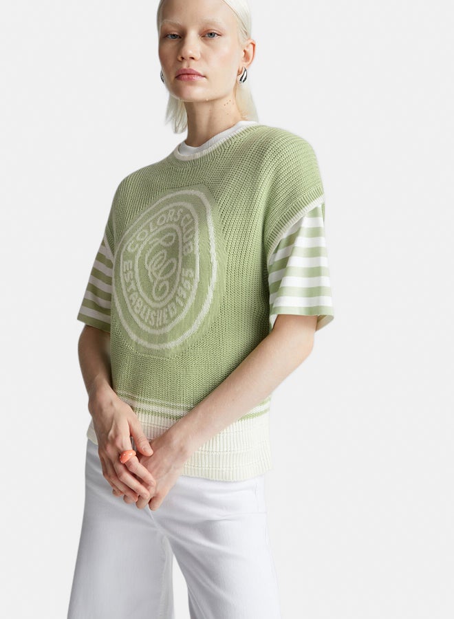 Benetton Women Vest with Inlay - Image 1