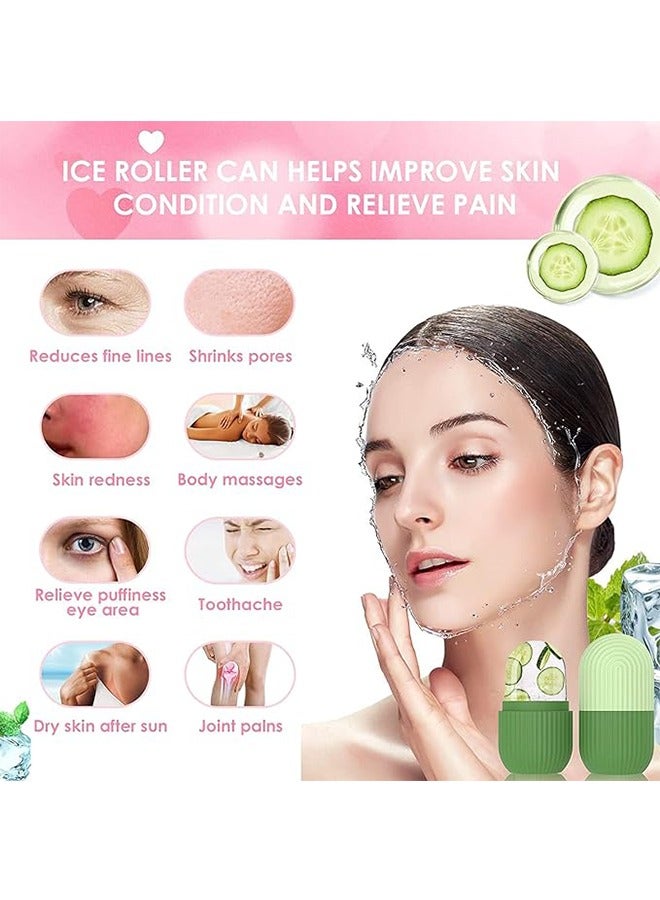 Ocean Ice Roller for Face,Beauty Facial Massage, Glow Cube for Face,Skin Care Tools for Eye Wrinkles, Acne Puffiness Relief Green  - Image 3