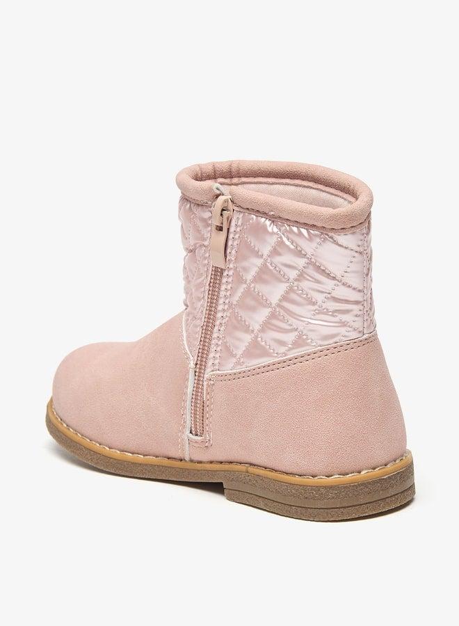 Flora Bella By Shoexpress Girls Quilted High Cut Boots with Zip Closure - Image 2