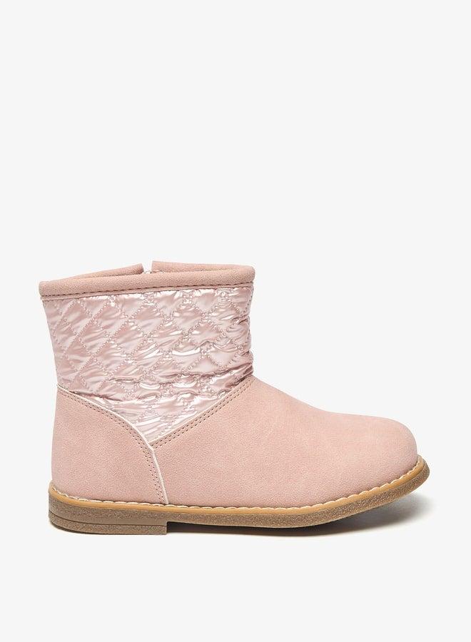 Flora Bella By Shoexpress Girls Quilted High Cut Boots with Zip Closure - Image 3