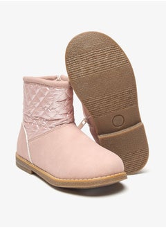 Flora Bella By Shoexpress Girls Quilted High Cut Boots with Zip Closure  - Image 4