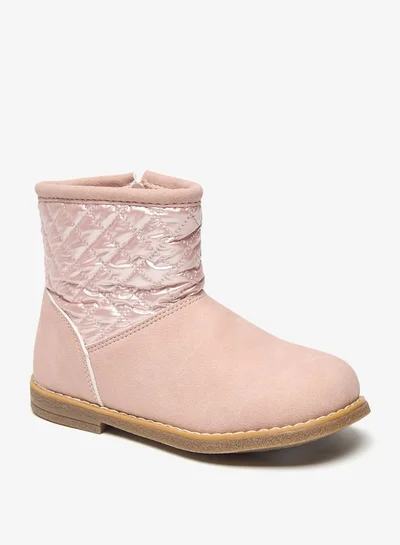 Flora Bella By Shoexpress Girls Quilted High Cut Boots with Zip Closure