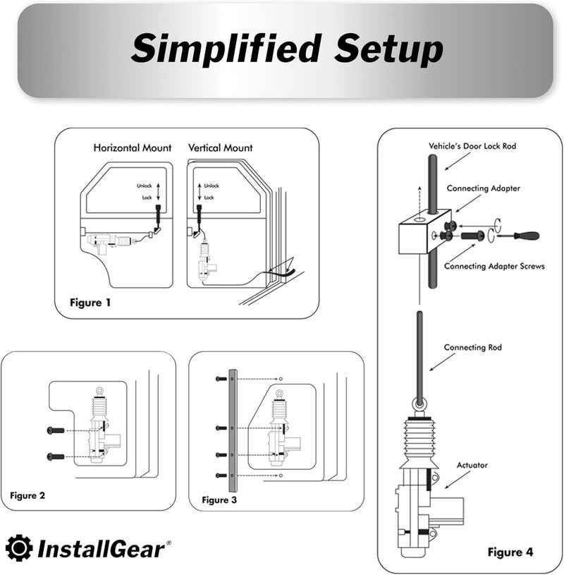 InstallGear IGDLA-2 Universal Car Power Door Lock Actuators 12-Volt Motor (2 Pack) - Image 5