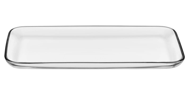 Barski Glass Rectangular Tray  Serving Tray Platter  Classic Clear  128 Length  Made in Europe