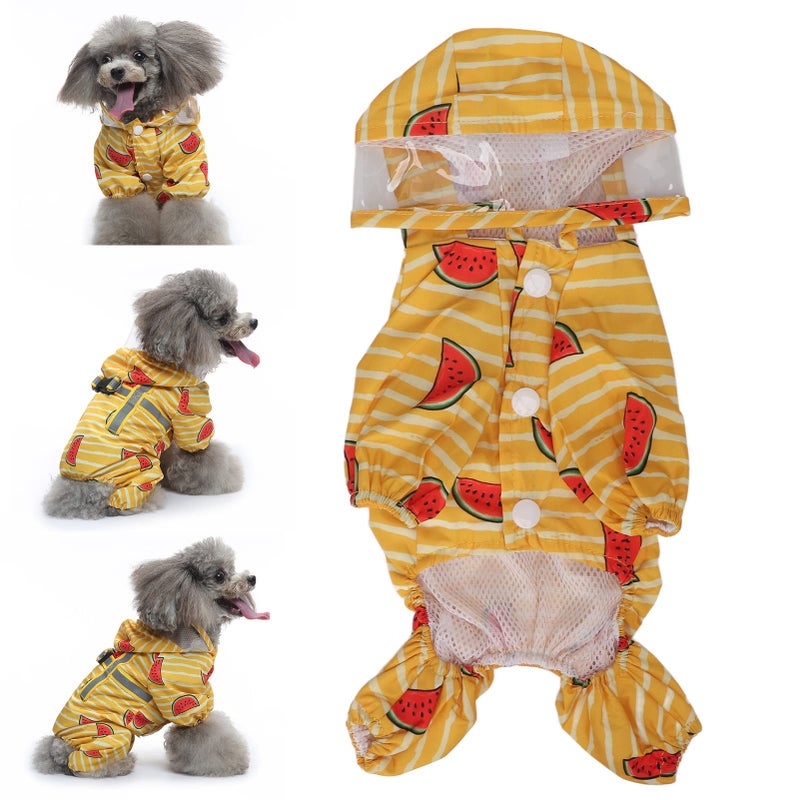 Lightweight Reflective Dog Raincoat Windproof Hooded Jacket Adjustable Fit For Daily Walks Size L - Image 5