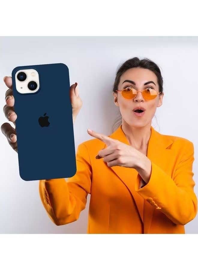 Ocean iPhone 15 Mobile Case Cover, Soft Liquid Silicone Protection Anti-Scratch Shockproof Accessories Slim Protective Back Cover with Microfiber Lining, for iPhone 15 Case, Dark Blue - Image 4