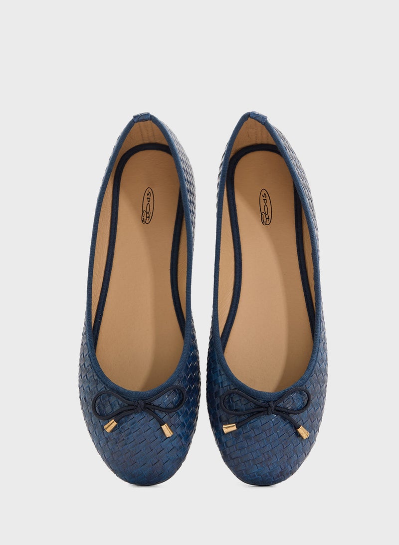 Spot-On Woven Detail Ballerina  - Image 4