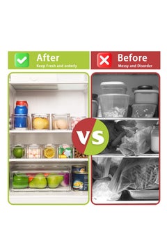 MIXDE Set of 10 Fridge Organizer Stackable Refrigerator Organizer Bins with Lids, BPA-Free Plastic Pantry Storage Bins for Fridge Freezer Kitchen Cabinet Pantry  - Image 5