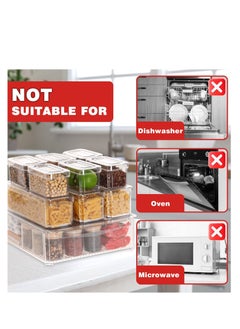 MIXDE Set of 10 Fridge Organizer Stackable Refrigerator Organizer Bins with Lids, BPA-Free Plastic Pantry Storage Bins for Fridge Freezer Kitchen Cabinet Pantry  - Image 4