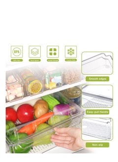 MIXDE Set of 10 Fridge Organizer Stackable Refrigerator Organizer Bins with Lids, BPA-Free Plastic Pantry Storage Bins for Fridge Freezer Kitchen Cabinet Pantry  - Image 3