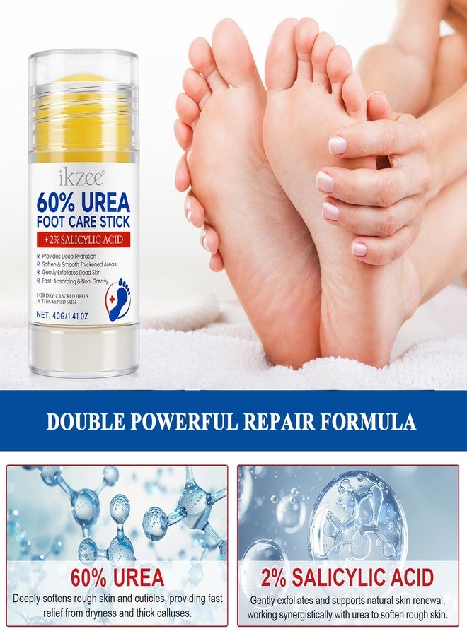 teerova Urea Cream 60% plus Salicylic Acid 2%, Urea Foot Cream Stick Balm, Maximum Strength Moisturizer for Dry Cracked Heels Thicken Skin, Soften Smoothing Foot Exfoliate Dead Skin, 40g - Image 2