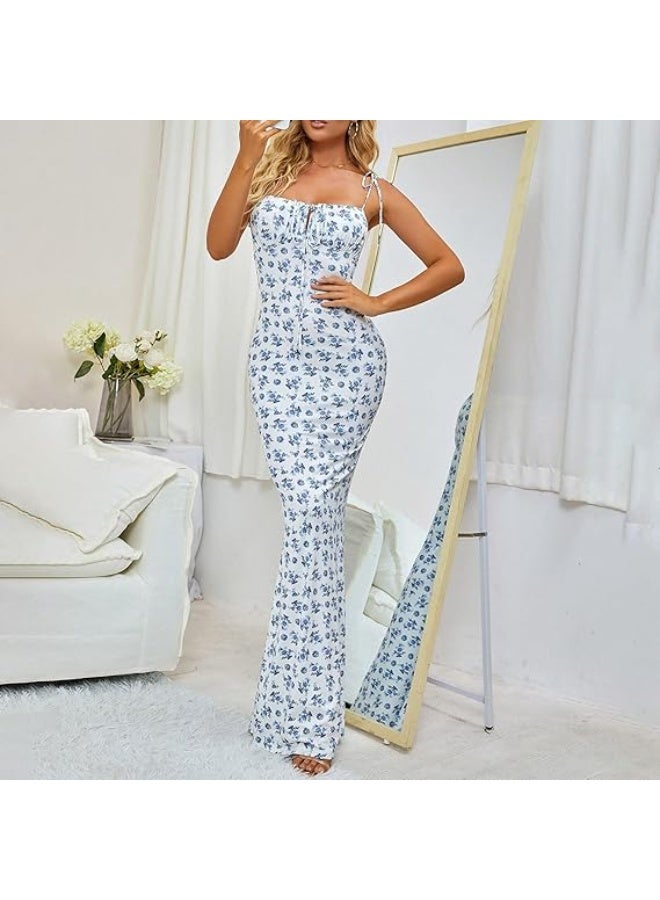 Legou Summer Slip Dresses for Women, Trendy Boho Floral Print Cover, Comfortable Sleeveless Summer Dresses with Crew Neck, Women's Sexy - Image 5