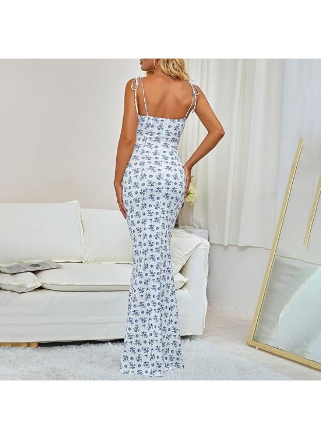 Legou Summer Slip Dresses for Women, Trendy Boho Floral Print Cover, Comfortable Sleeveless Summer Dresses with Crew Neck, Women's Sexy - Image 4