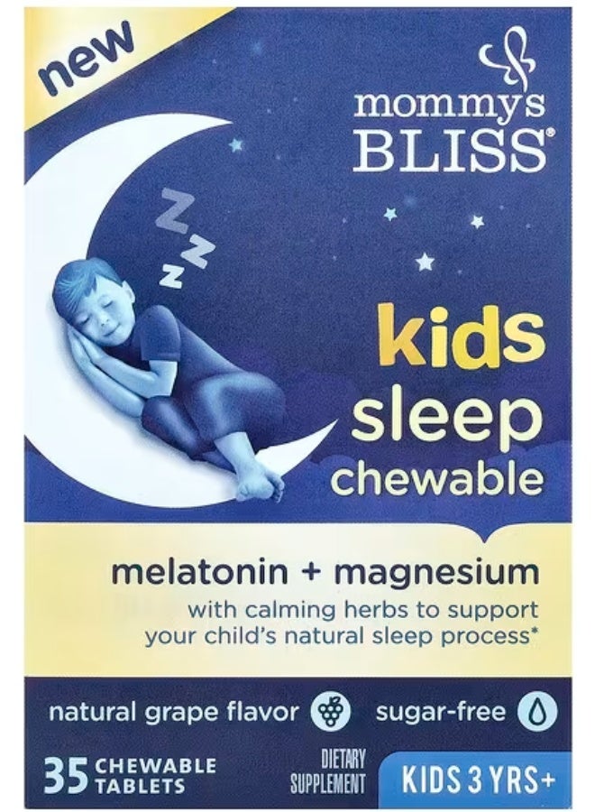 Mommy's Bliss Kids Sleep Chewable Tablets, Contains Melatonin, & Calming Herbs (35 Servings), 35 Count (Pack of 1) - Image 1