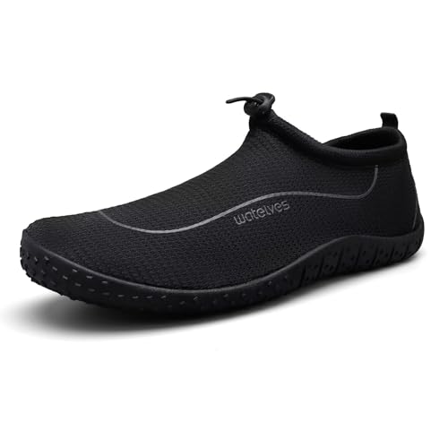 WateLves Water Shoes Womens Mens MultiPurpose Barefoot Shoes Beach Swim Yoga Aqua Socks with Adjustable Buckle Thick Sole for Indoor OutdoorBlack38 - Image 1