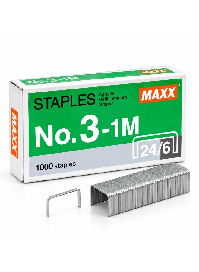 MAXX Staples No. 3 – 1,000 staples (24/6) (Pack containing 3 boxes) – 3,000 staples - Image 2