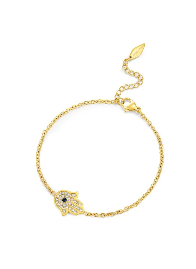 POLICE Vision Gold Plated Ladies Bracelet With white and Aqua crystal 170+35MMPEJLB0003901