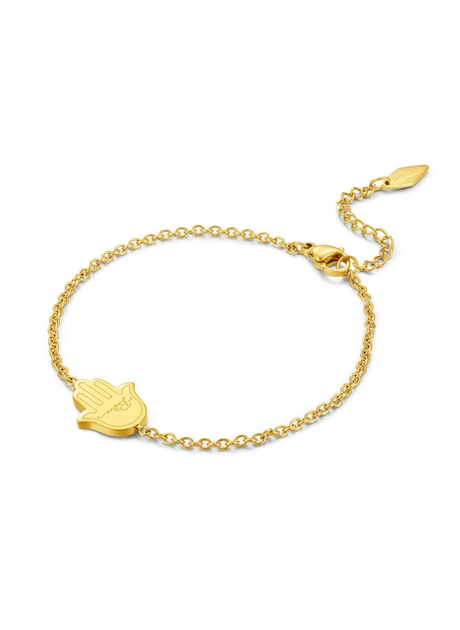 POLICE Vision Gold Plated Ladies Bracelet With white and Aqua crystal 170+35MMPEJLB0003901