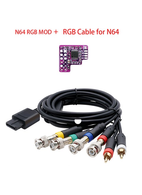N64 NTSC Game Console RGB MODule Chip N64 NTSC To RGB Output MODule N64 RGB MOD-Product Color:N64 RGB MOD + N64 Color Monitor Cable