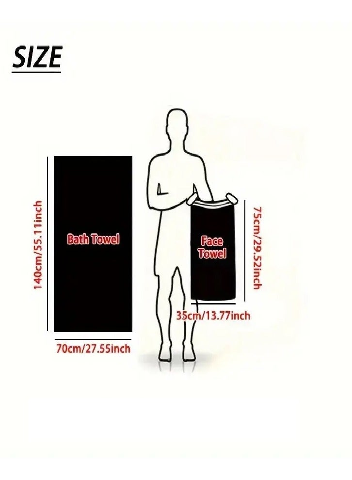 MASIA Set of 2 Luxury Bath Towels - Ultra Soft, Highly Absorbent, Quick Drying - 140x70 cm and 35x70 cm - Large Cotton Towels - bath towels, shower towels, cotton bath towels, ultra-absorbent bath towels, large bath towels, soft bath towels, quick-drying bath towels, bath towel set, bathroom accessories, bathroom essentials. - Image 3