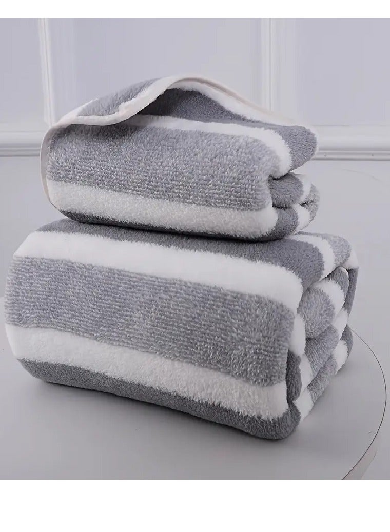 MASIA Set of 2 Luxury Bath Towels - Ultra Soft, Highly Absorbent, Quick Drying - 140x70 cm and 35x70 cm - Large Cotton Towels - bath towels, shower towels, cotton bath towels, ultra-absorbent bath towels, large bath towels, soft bath towels, quick-drying bath towels, bath towel set, bathroom accessories, bathroom essentials. - Image 4