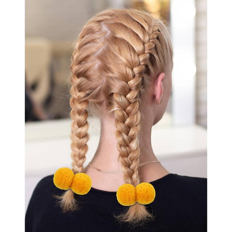 Cinaci 30 Pieces Stretchy Hair Ties with 3cm12 Cute Pompom Ball Hair Scrunchies Rubber Bands Pigtail Ponytail Holders Elastics Hair Accessories for Baby Girls Infants Todders Kids Teens Thin Hair - Image 4