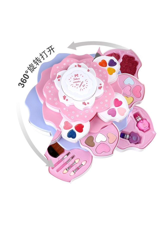 Self-operated Jieyanibao Bear Family Three-layer Lotus Children's Cosmetics Double-layer Lotus Girl Makeup Toys-Color:68838-Romantic Rotary Makeup Dance Shoes  - Image 4