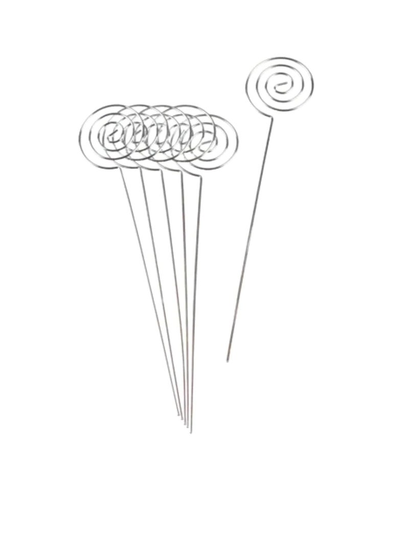 حامل بطاقات دائري فضي 6 بوصات 6 قطع - Image 2