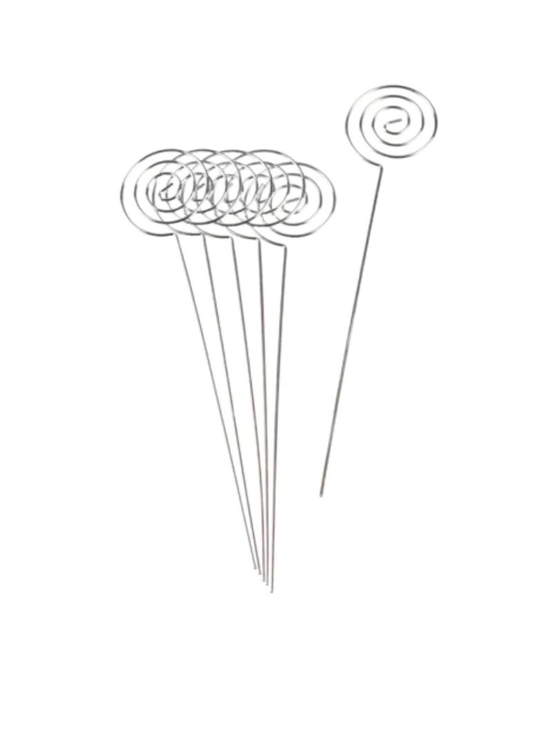 حامل بطاقات دائري فضي 6 بوصات 6 قطع - Image 1