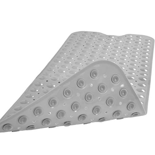 Linoows Bathtub and Shower Mats, Extra Long Non-Slip Bath Tub Mat 39 x 16 Inch, Machine Washable Bathmat with Suction Cups & Drain Holes for Bathroom Floor, Gray - Image 2