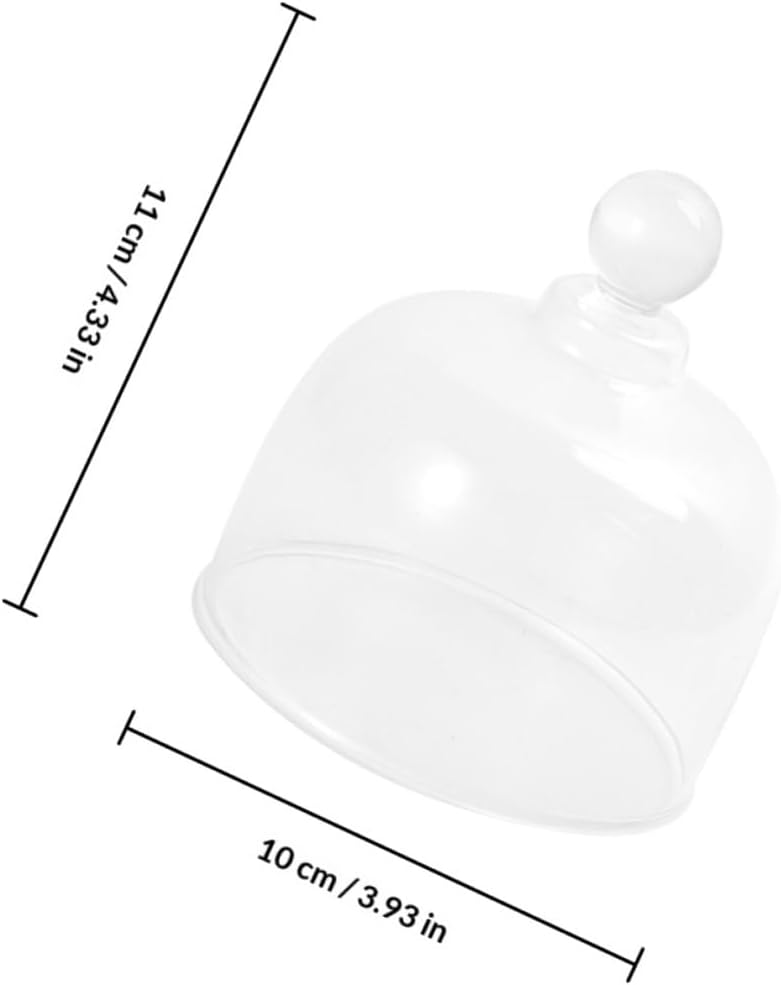 2pcs Glass Dome Food Cover 10-inch Diameter Small Fruit Dessert Cake Display Cover with Glass Lid for Kitchen and Party Serveware - Image 2