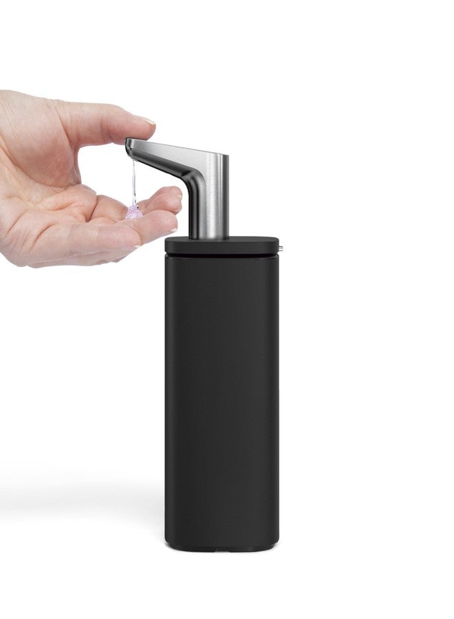 سيمبل هيومان موزع صابون سائل simplehuman بمضخة نبضية سعة 16 أونصة، مضخة صابون لليدين مانعة للتنقيط، مصنوع من الفولاذ المقاوم للصدأ الأسود - Image 2