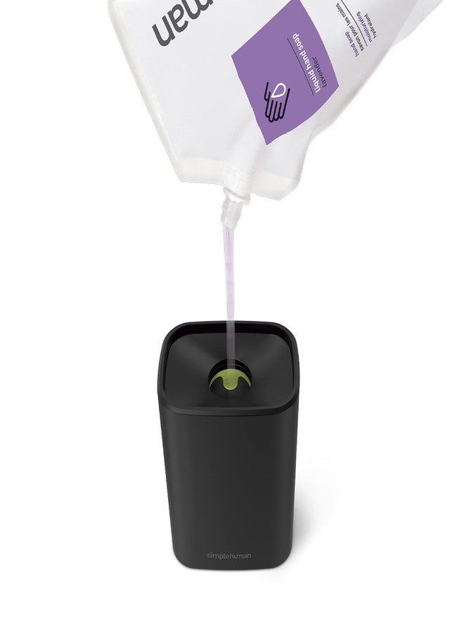 سيمبل هيومان موزع صابون سائل simplehuman بمضخة نبضية سعة 16 أونصة، مضخة صابون لليدين مانعة للتنقيط، مصنوع من الفولاذ المقاوم للصدأ الأسود - Image 3