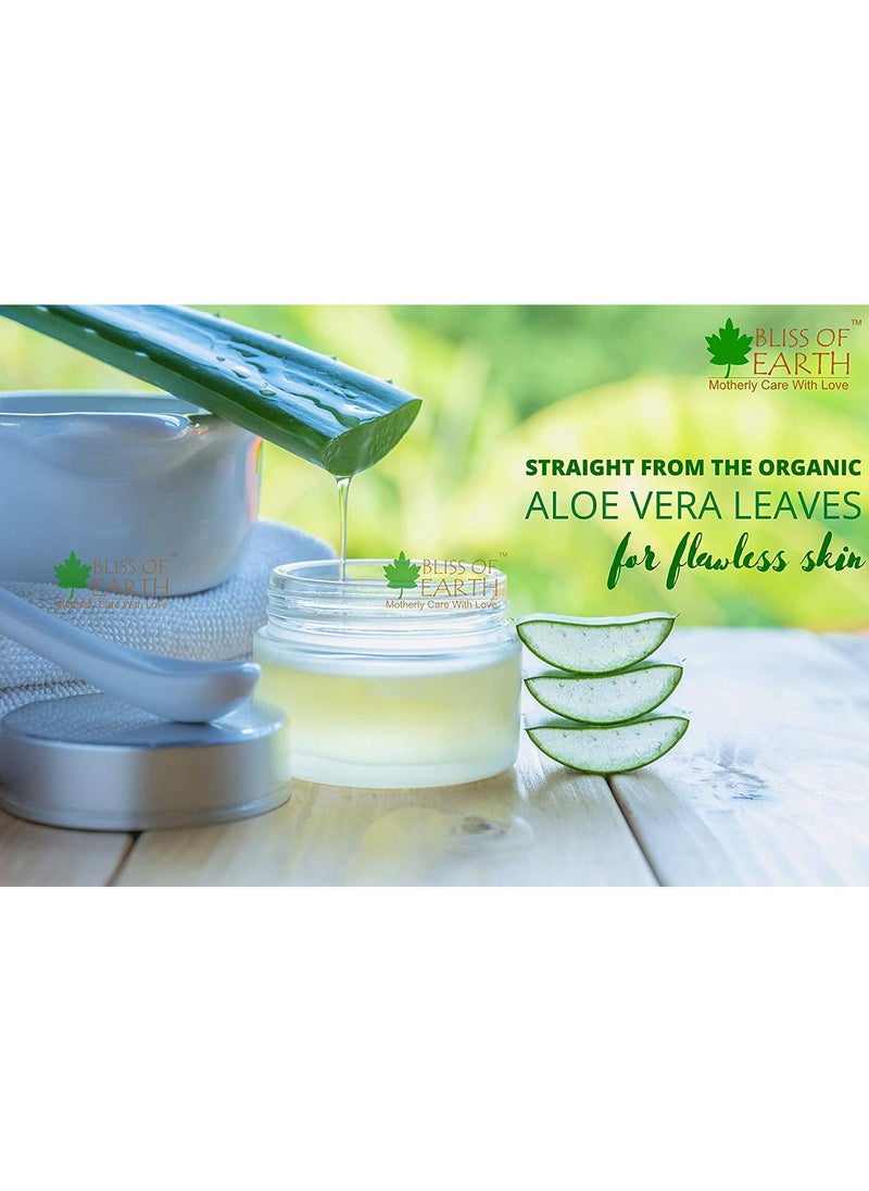 BLISS OF EARTH Pure Organic Crystal Clear Aloe Vera Gel  200GM Great For Face Body & Hair Effective Cooling Soothing & Hydrating Paraben Free  - Image 2