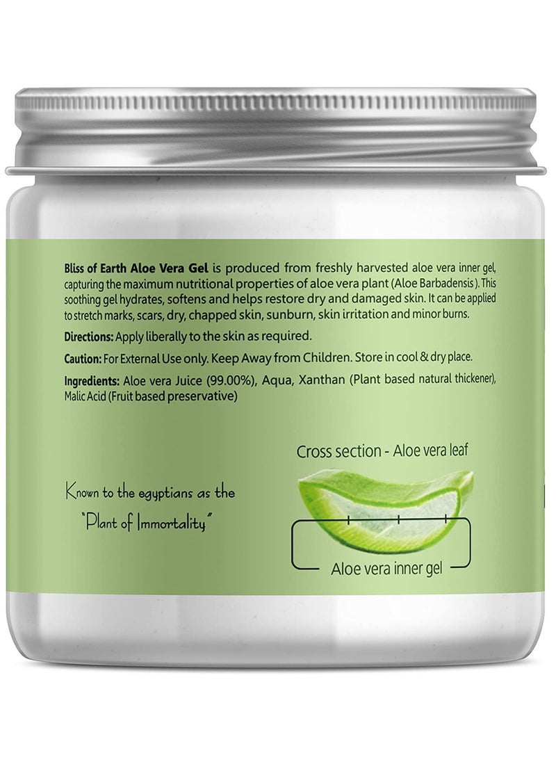 BLISS OF EARTH Pure Organic Crystal Clear Aloe Vera Gel  200GM Great For Face Body & Hair Effective Cooling Soothing & Hydrating Paraben Free  - Image 5