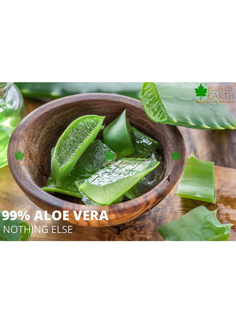 BLISS OF EARTH Pure Organic Crystal Clear Aloe Vera Gel  200GM Great For Face Body & Hair Effective Cooling Soothing & Hydrating Paraben Free  - Image 4