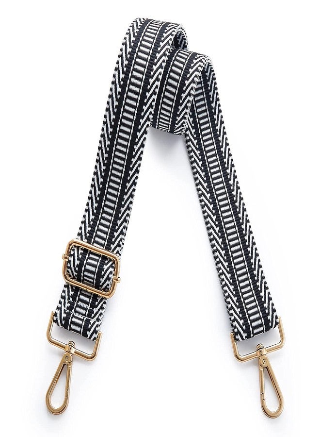S-Jacorry Purse Strap Replacement Crossbody Wide Shoulder Strap Adjustable Canvas Straps Handbag Strap Replacement Belts, Gold Buckle-106, width:1.5inch, Guitar Style Strap - Image 1