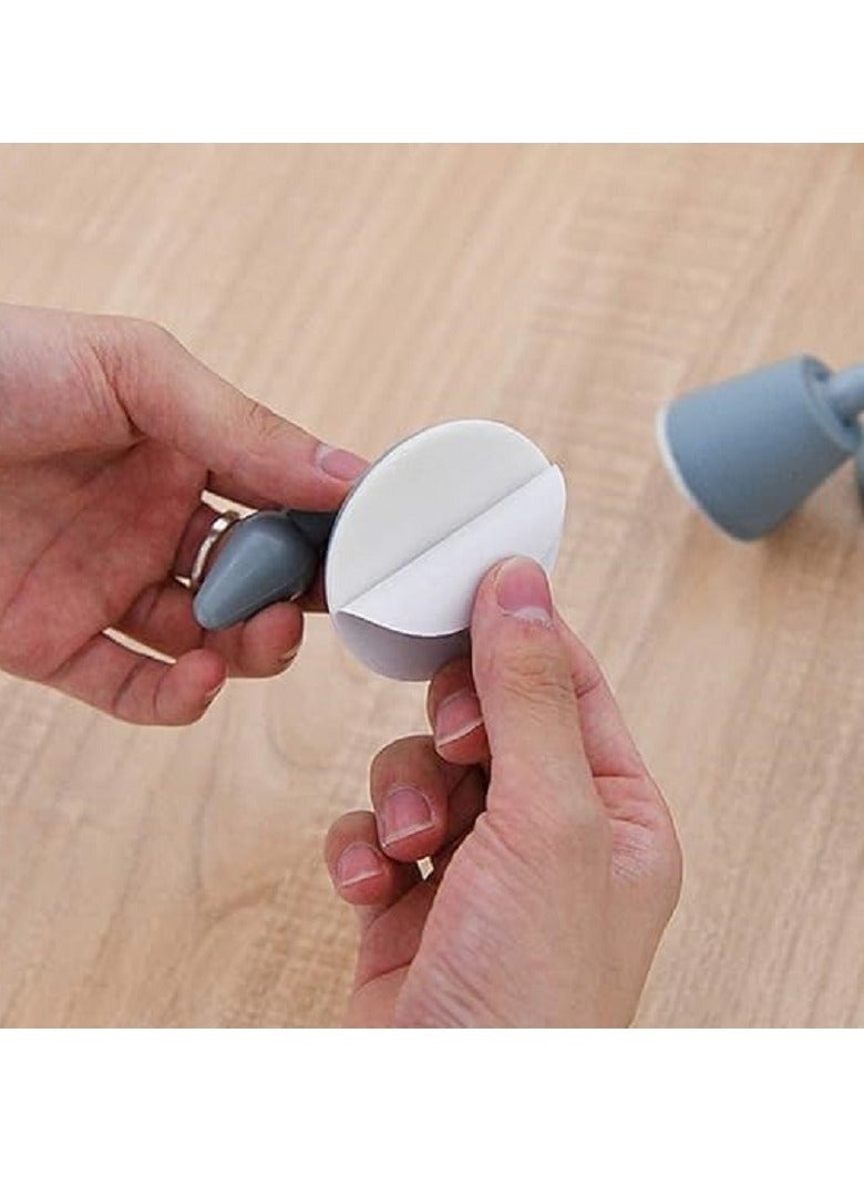 Silicone Door Stoppers Anti-collision Non-stick Suction Cup Stopper for Wall Corner Bathroom Bedroom Closet (2 Pack)  - Image 3