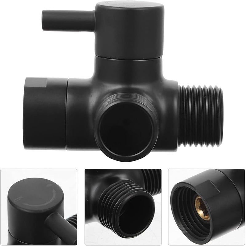 Black Faucet Adapter Tee Diverter Valve Sink Water Spigot Replacement Part - Image 5
