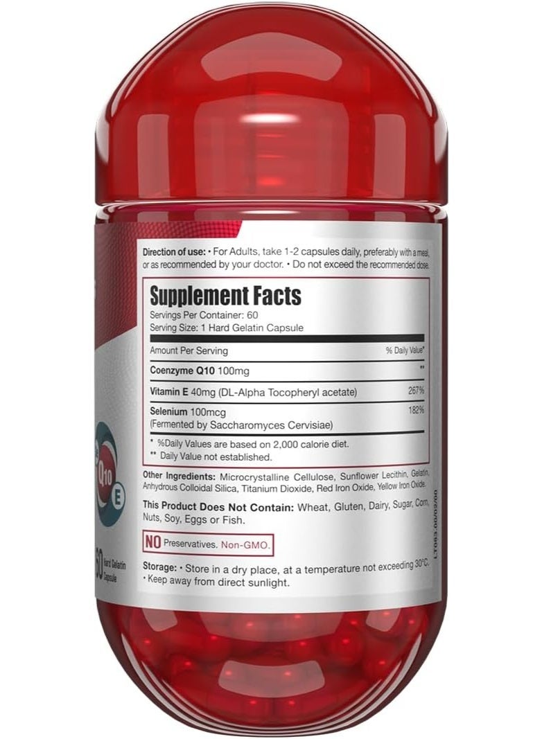 Limitless CoQ 10 - CoQ 10 Enzyme, vitamin E & Selenium - For cognitive Function, Heart Health & Energy Production- 60 capsules. - Image 4