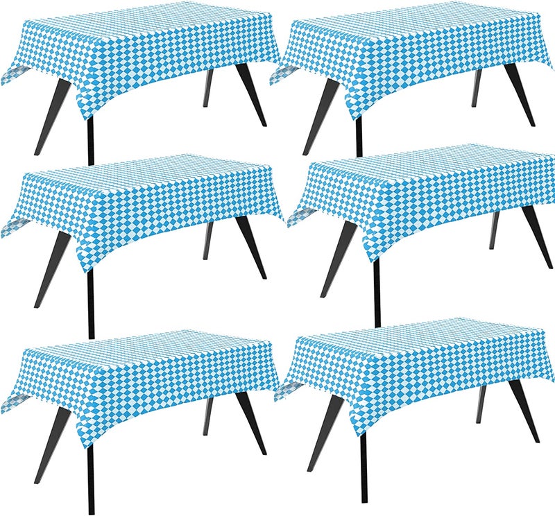 Iceyyyy 6 Pcs Oktoberfest Tablecovers  54 x 108 Oktoberfest Bavarian Flag Check Table Cloth Blue Diamonds Bavarian Tablecover for German Oktoberfest Themed Party Decorations