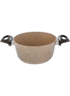 FALEZ Falz Granite Cookware Set With Glass Lid, 7 Pieces, Turkish - Light Brown  - Image 2