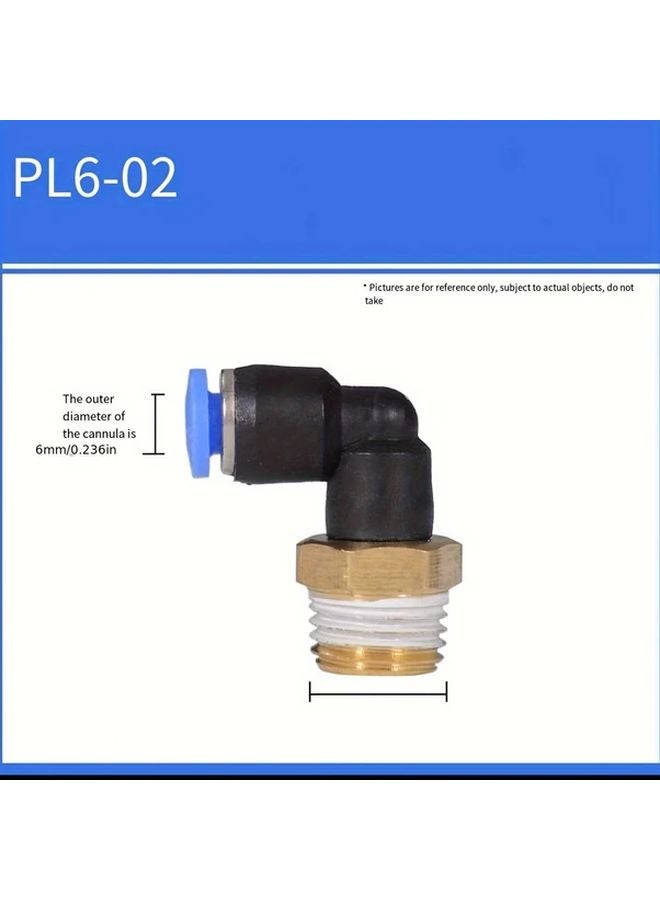 PL6 02 Model 20PCS L Shape Right Angle Elbow Quick Connector For Copper Hose Air Pipe - Image 1